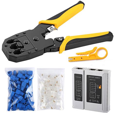 EAST GATE LAN TESTER WITH CRIMPING TOOL .